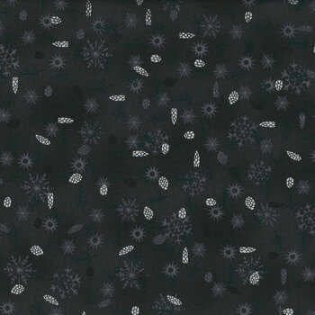 Stof Christmas - We Love Christmas 4591-912 Black/Silver Pinecones by Stof Fabrics, Image