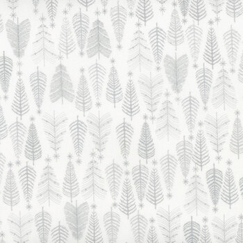 Stof Christmas - We Love Christmas 4591-101 White/Silver Trees by Stof Fabrics, Image