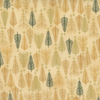 Stof Christmas - We Love Christmas 4591-202 Tan/Gold Trees by Stof Fabrics