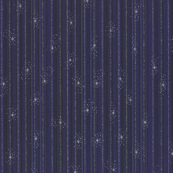 Stof Christmas - We Love Christmas 4591-604 Blue/Silver Stripes by Stof Fabrics, Image