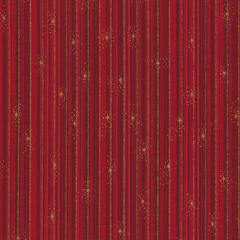 Stof Christmas - We Love Christmas 4591-406 Red/Gold Stripes by Stof Fabrics, Image