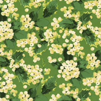 Winterberry PWMN035.GREEN Holly Berry by Martha Negley for FreeSpirit Fabrics, Image