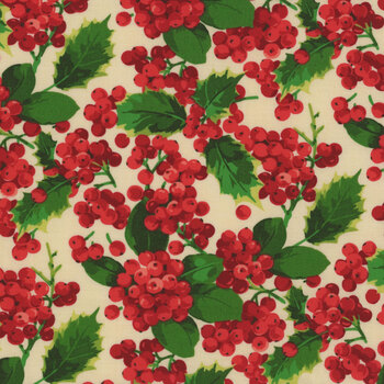 Winterberry PWMN035.RED Holly Berry by Martha Negley for FreeSpirit Fabrics, Image