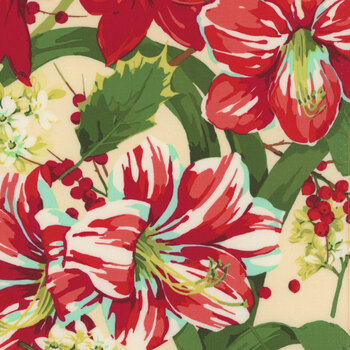 Winterberry PWMN038.NATURAL Winter Floral by Martha Negley for FreeSpirit Fabrics, Image