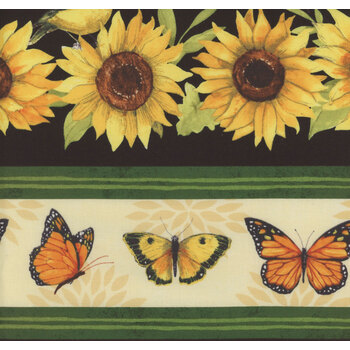 Sunflower Splendor 83325-957 Repeating Stripe by Susan Winget for Wilmington Prints, Image