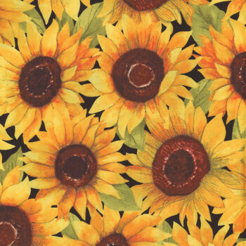 Sunflower Splendor 83326-952 Packed Sunflowers by Susan Winget for Wilmington Prints, Image