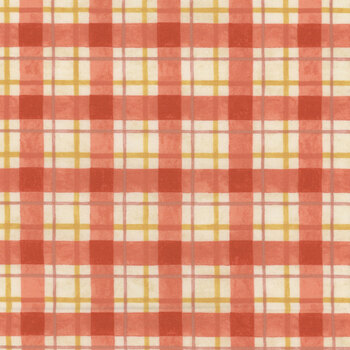 Sunflower Splendor 83332-235 Plaid Cream/Red by Susan Winget for Wilmington Prints, Image