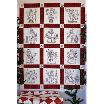 Here Comes Santa Quilt -  Machine Embroidery USB, Image