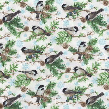 Woodland Woolies Flannel F27263-10 White Multi by Deborah Edwards for Northcott Fabrics, Image