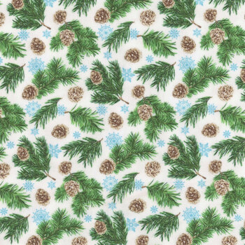 Woodland Woolies Flannel F27264-10 White Multi by Deborah Edwards for Northcott Fabrics, Image