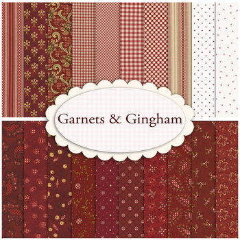 Garnets & Gingham  20 FQ Set by Kim Diehl for Henry Glass Fabrics, Image