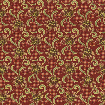 Garnets & Gingham 1347-88 by Kim Diehl for Henry Glass Fabrics, Image