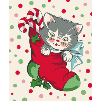 Kitty Christmas 31207-11 Panel by Urban Chiks for Moda Fabrics , Image