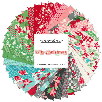 Kitty Christmas  Charm Pack by Urban Chiks for Moda Fabrics