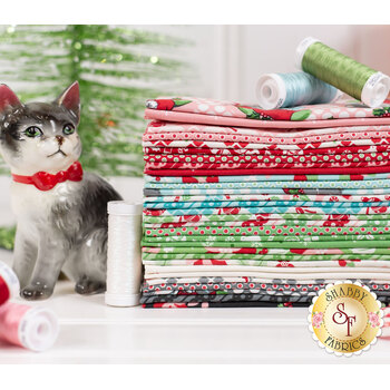 Kitty Christmas  30 Fat Eighth Set by Urban Chiks for Moda Fabrics, Image