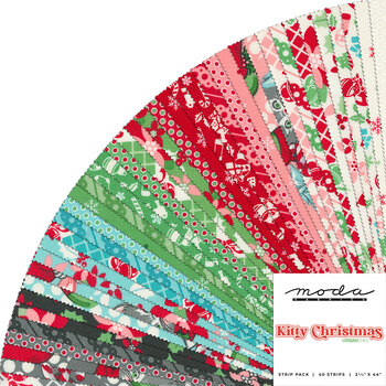 Kitty Christmas  Jelly Roll by Urban Chiks for Moda Fabrics, Image