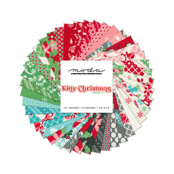 Kitty Christmas  Mini Charm Pack by Urban Chiks for Moda Fabrics