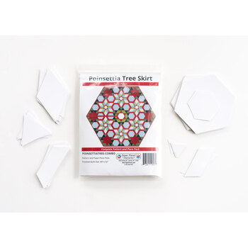 Poinsettia Tree Skirt - Complete Pattern & Paper Piece Pack by Paper Pieces, Image