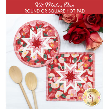  Folded Star Hot Pad Kit - My Valentine - Round OR Square - Red, Image