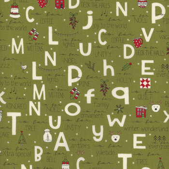 On Dasher 55660-23 A to Z-Pine by Sweetwater for Moda Fabrics, Image