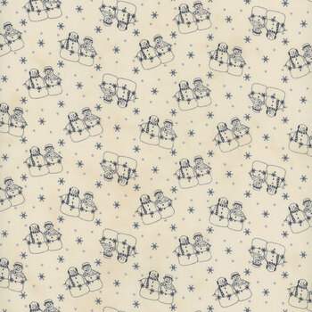 Snowman Gatherings IV 49250-11 Snow by Primitive Gatherings for Moda Fabrics, Image