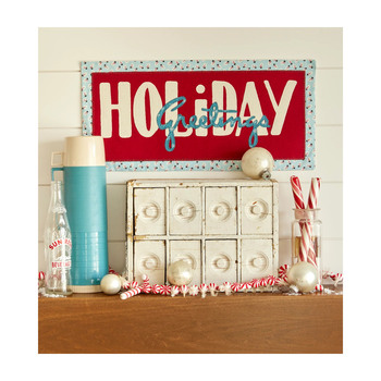 Holiday Greetings In Blue Pattern, Image