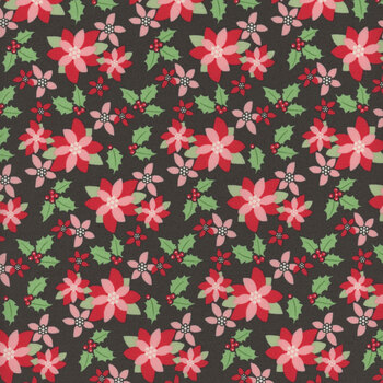 Kitty Christmas 31201-18 Coal by Urban Chiks for Moda Fabrics 