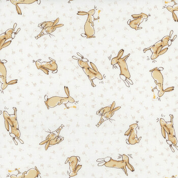 Guess How Much I Love You 2024 Y4247-1 Tossed Bunnies White by Clothworks, Image