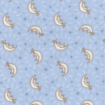 Guess How Much I Love You 2024 Flannel Y4253-87 Bunny Moons Light Denim by Clothworks, Image