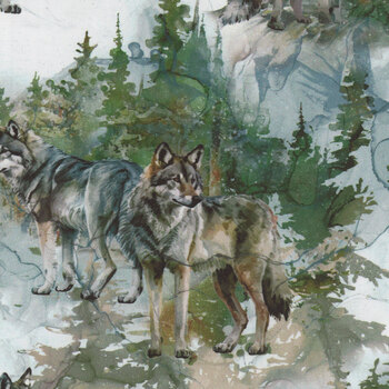 Lone Wolf DP27183-64 by Deborah Edwards and Melanie Samra for Northcott Fabrics, Image