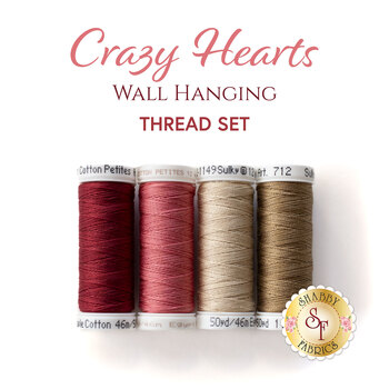  Crazy Hearts Wall Hanging - 4pc Thread Set