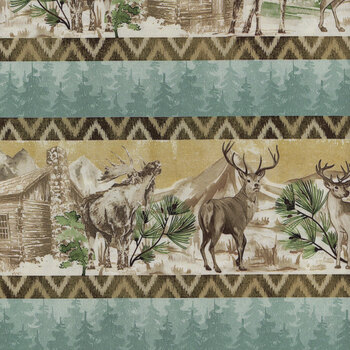 Nature's Landscapes DCX11834-MULTI Border Stripe by Michael Miller Fabrics, Image