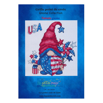 Patriotic Gnome Cross Stitch Pattern, Image