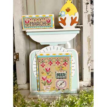 Monthly Weigh In March Cross Stitch Pattern, Image