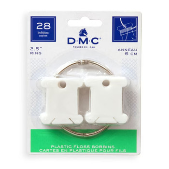 DMC Plastic Bobbins with Metal Ring - 28ct, Image