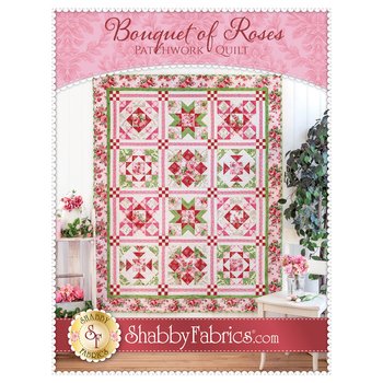 Bouquet of Roses Patchwork Quilt Pattern - PDF Download, Image