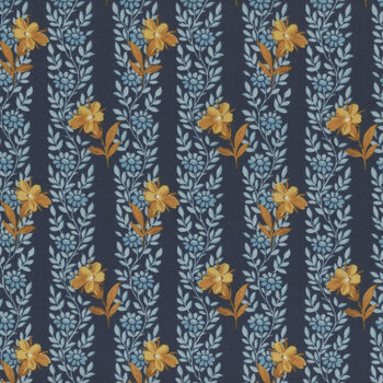 Beach House A-1166-B Midnight Blue Poppy by Edyta Sitar for Andover Fabrics, Image