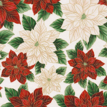 Christmas Splendor W7777-20G Natural Gold by Hoffman Fabrics