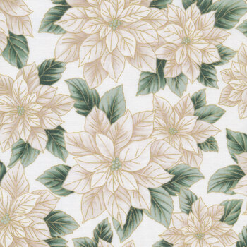 Christmas Splendor W7777-22G Ivory Gold by Hoffman Fabrics