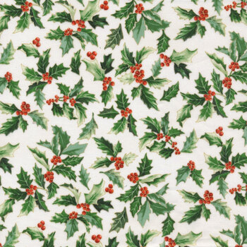 Christmas Splendor W7778-20G Natural Gold by Hoffman Fabrics, Image