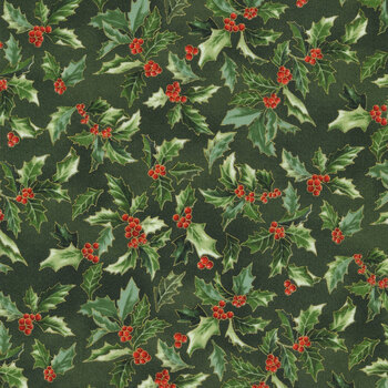 Christmas Splendor W7778-60G Hunter Gold by Hoffman Fabrics