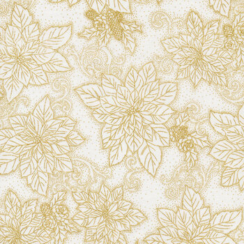 Christmas Splendor W7782-20G Natural Gold by Hoffman Fabrics, Image