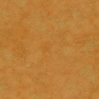 Christmas Splendor W7782-47G Gold Gold by Hoffman Fabrics, Image