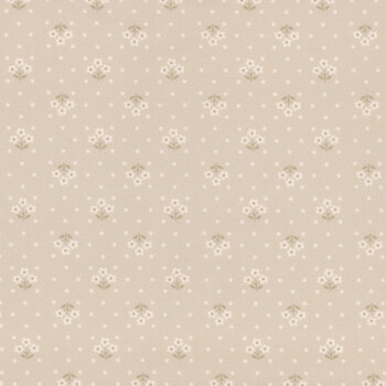 Plain and Simple A-002-N Tri Flower Tan by Andover Fabrics, Image