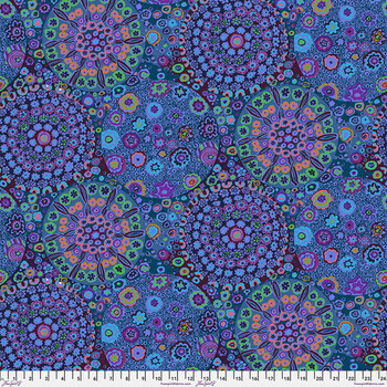 Kaffe Fassett Collective Classics Plus GP92.BLUE Millefiore - Blue by FreeSpirit Fabrics, Image