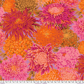 Kaffe Fassett Collective Classics Plus PWPJ041.PINKX Japanese Chrysanthemum - Pink by FreeSpirit Fabrics, Image