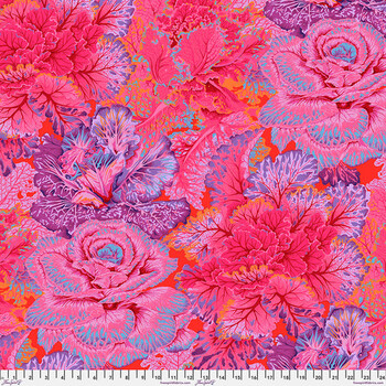 Kaffe Fassett Collective Classics Plus PWPJ120.RED Curly Kale - Red by FreeSpirit Fabrics, Image