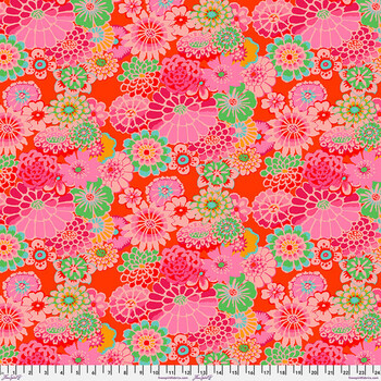 Kaffe Fassett Collective Classics Plus GP89.TOMA Asian Circles - Tomato by FreeSpirit Fabrics, Image