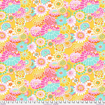 Kaffe Fassett Collective Classics Plus GP89.YELLOW Asian Circles - Yellow by FreeSpirit Fabrics, Image