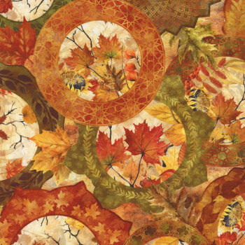 Autumn Celebration 3AUT-1 Multi Circles by Jason Yenter for In The Beginning Fabrics, Image